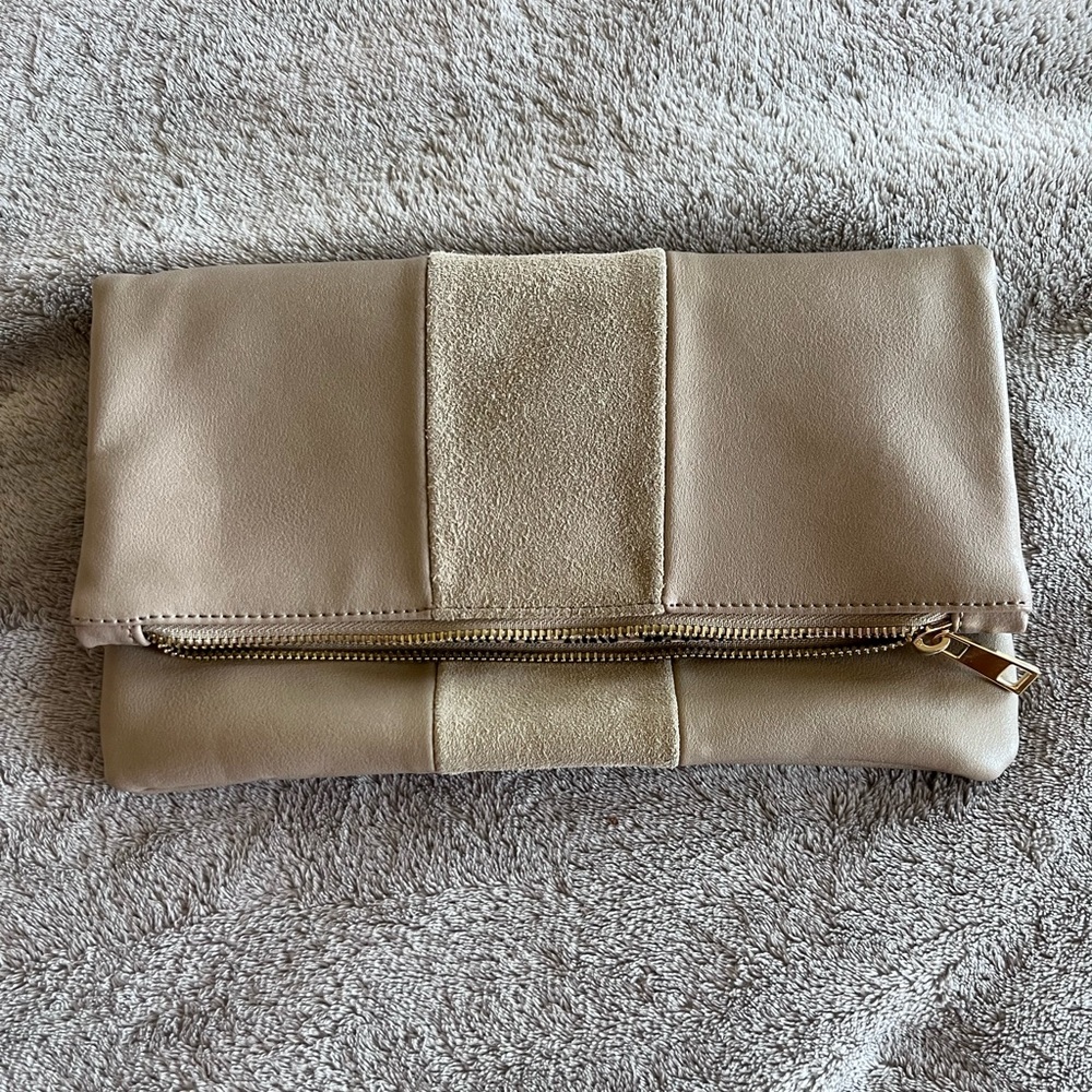 Sole society leather clutch